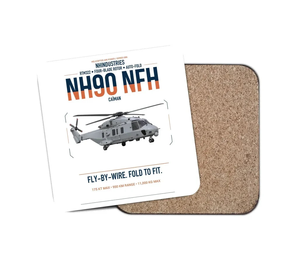 NHIndustries NH90 NFH Caïman design on white 1 piece coaster