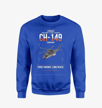 Thumbnail for Leonardo CH-149 Cormorant design on blue sweatshirt
