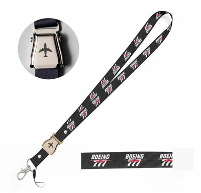 Amazing Boeing 777 seat belt lanyard - black