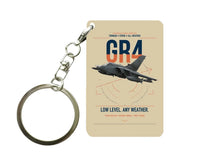 Thumbnail for Panavia Tornado GR4 design on beige designed key chain, double-side print