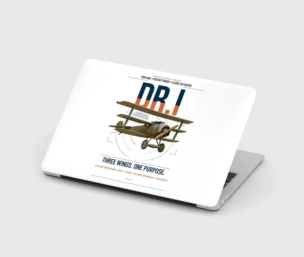 Fokker Dr.I design on white MacBook case