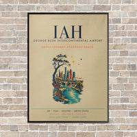 Thumbnail for Houston George Bush Intercontinental Airport IAH vertical canvas print - framed - beige background