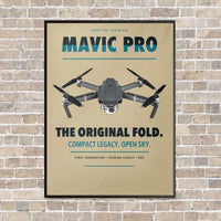 Thumbnail for DJI Mavic Pro vertical canvas print - framed - beige background