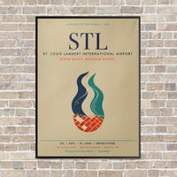 Thumbnail for St. Louis Lambert International Airport STL vertical canvas print - framed - beige background