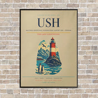 Thumbnail for Malvinas Argentinas International Airport USH — Ushuaia vertical canvas print - framed - beige background