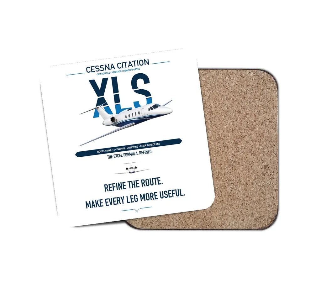 Cessna Citation XLS design on white 1 piece coaster
