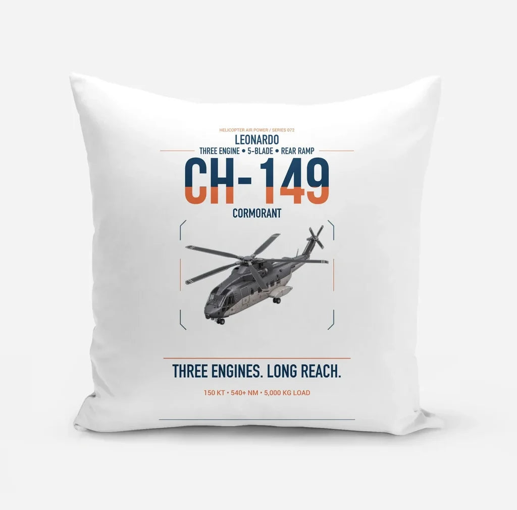 Leonardo CH-149 Cormorant design on white pillow