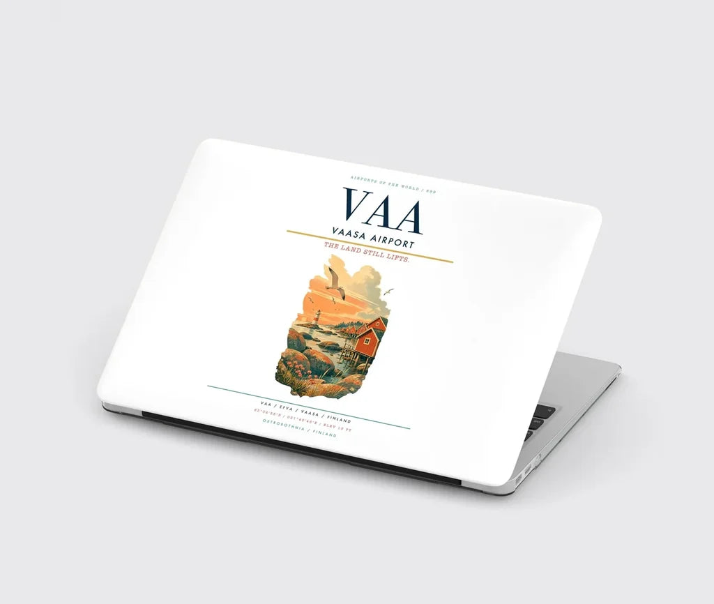 Vaasa Airport (VAA) design on white MacBook case