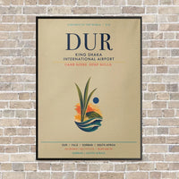 Thumbnail for King Shaka International Airport DUR vertical canvas print - framed - beige background
