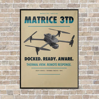 Thumbnail for DJI Matrice 3TD vertical canvas print - framed - beige background