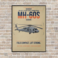 Thumbnail for Sikorsky MH-60S Seahawk vertical canvas print - framed - beige background