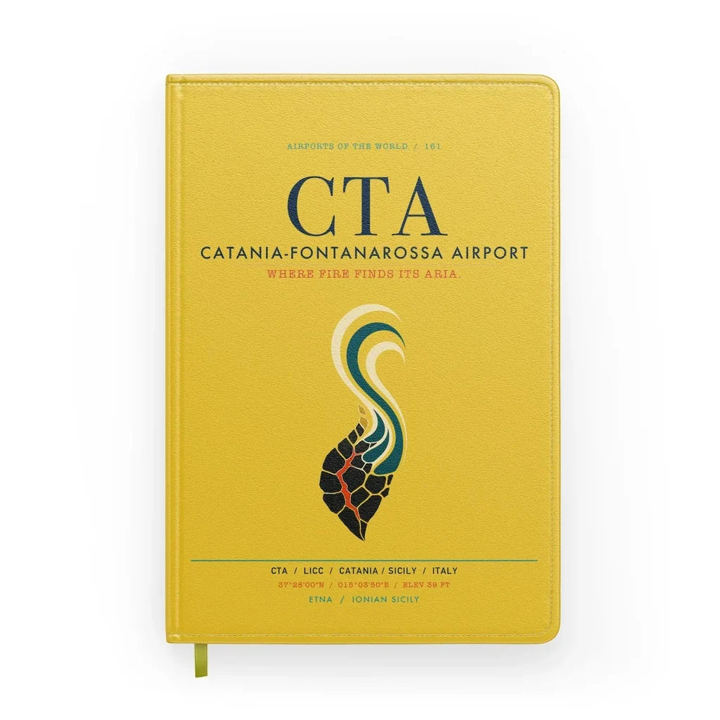 Catania-Fontanarossa Airport (CTA) design on yellow notebook