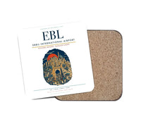 Thumbnail for Erbil International Airport (EBL) design on white 1 piece coaster