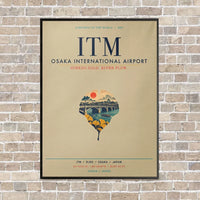 Thumbnail for Osaka International Airport ITM vertical canvas print - framed - beige background