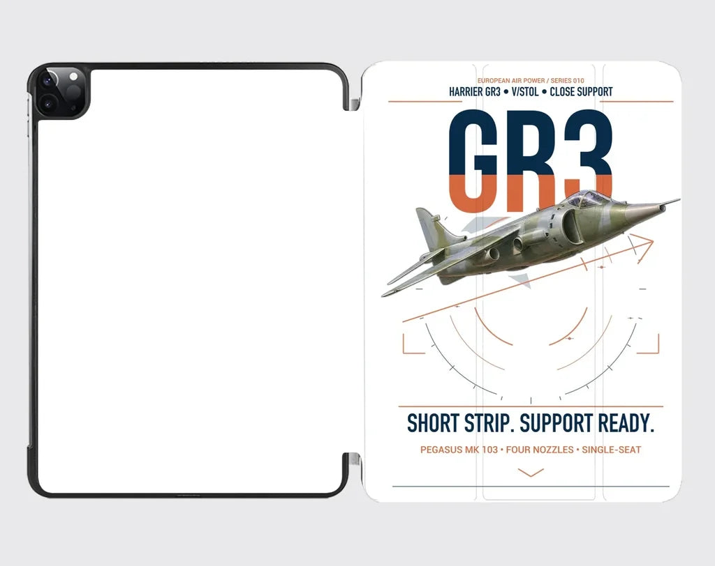 Hawker Siddeley Harrier GR3 design on white ipad tablet case
