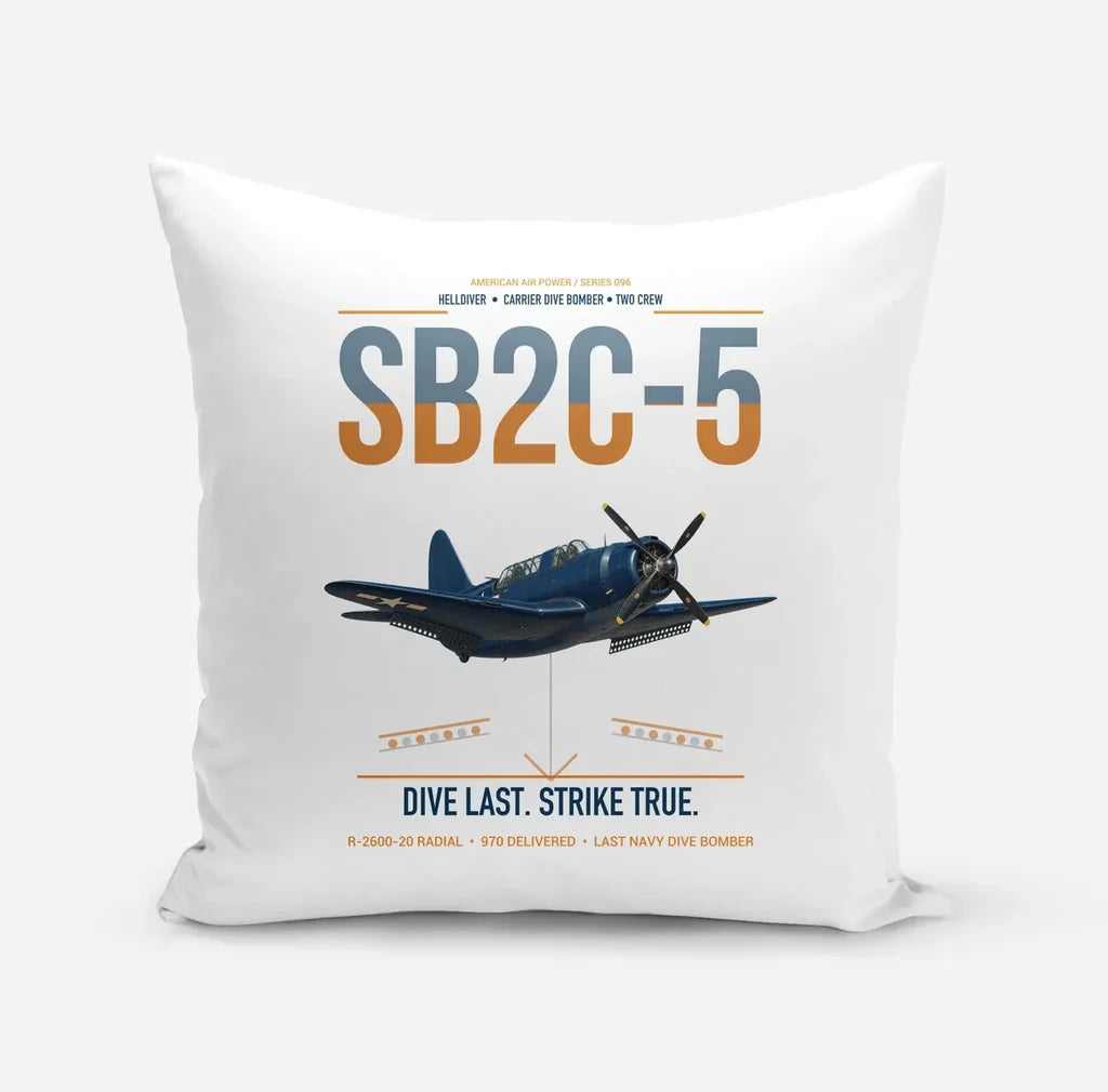 SB2C-5 Helldiver design on white pillow