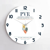 Thumbnail for Aeropuerto Internacional Licenciado Gustavo Díaz Ordaz (PVR) design on white no frame wall clock