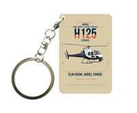 Thumbnail for Airbus H125 design on beige designed key chain, double-side print