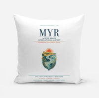 Thumbnail for Myrtle Beach International Airport (MYR) design on white pillow
