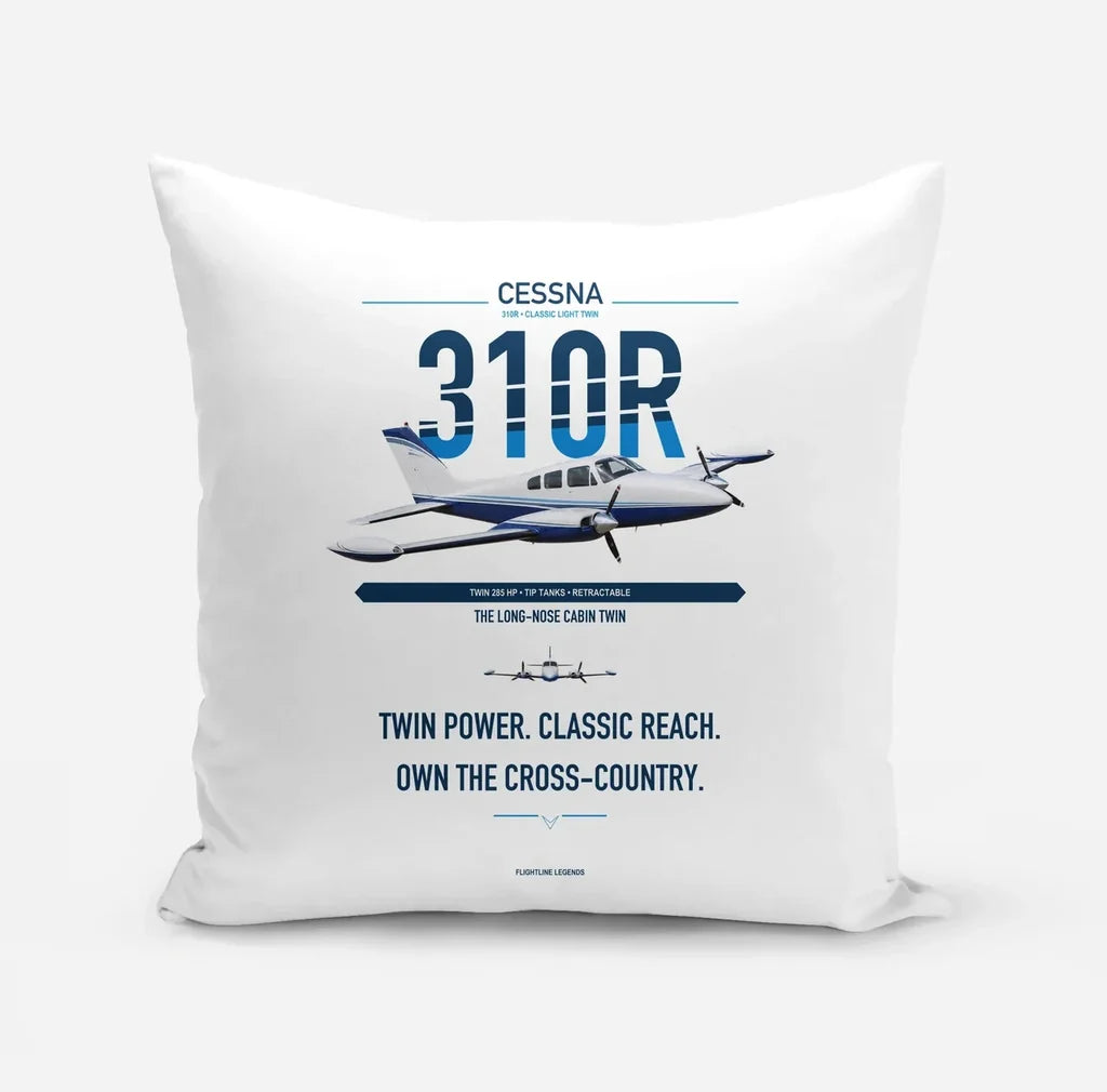 Cessna 310R design on white pillow
