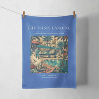 Thumbnail for VINTAGE G4331 - The Oasis Landing - Designed Towels design on blue