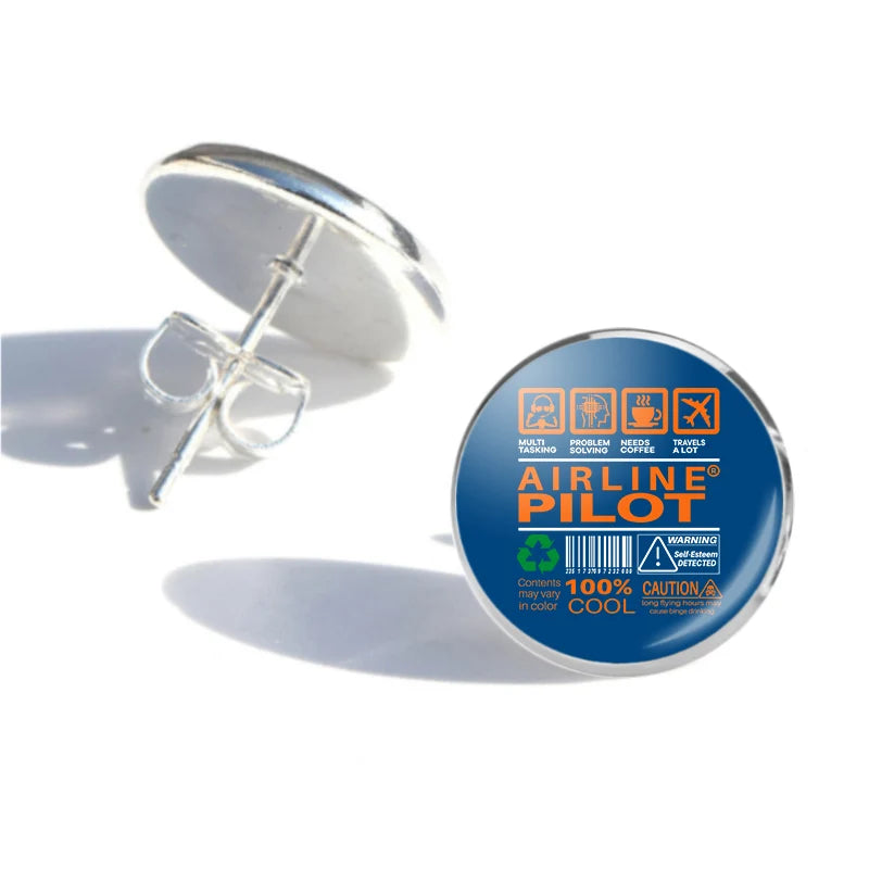 Airline Pilot Label Earrings - view 2