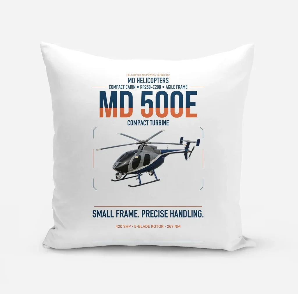 MD Helicopters MD 500E design on white pillow