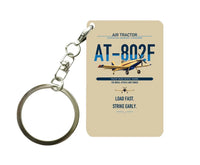 Thumbnail for Air Tractor AT-802F design on beige designed key chain, double-side print