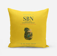 Thumbnail for South Bend International Airport (SBN) design on yellow pillow
