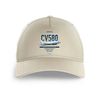 Thumbnail for Convair 580 design on beige printed hat