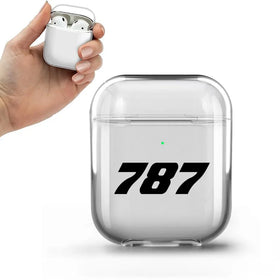 Boeing 787 Flat Text Transparent Earphone AirPods Cases