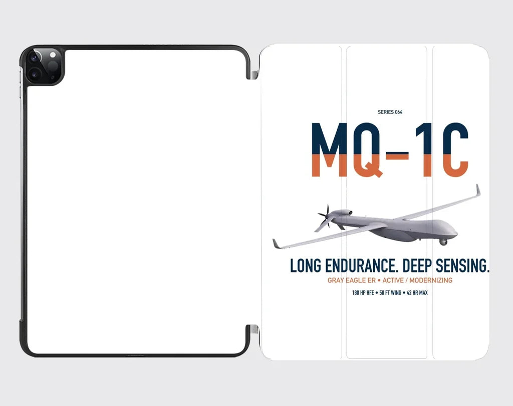 MQ-1C Gray Eagle ER design on white ipad tablet case