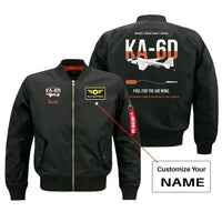 Thumbnail for KA-6D Intruder design on black+name bomber jacket, double-side print