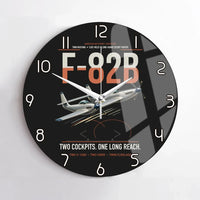 Thumbnail for F-82B Twin Mustang design on black no frame wall clock