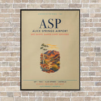 Thumbnail for Alice Springs Airport ASP vertical canvas print - framed - beige background
