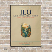 Thumbnail for Iloilo International Airport ILO vertical canvas print - framed - beige background