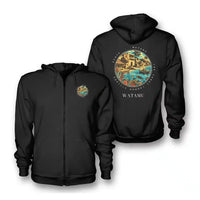 Thumbnail for WATAMU - Badge - Zipped Hoodie - Black