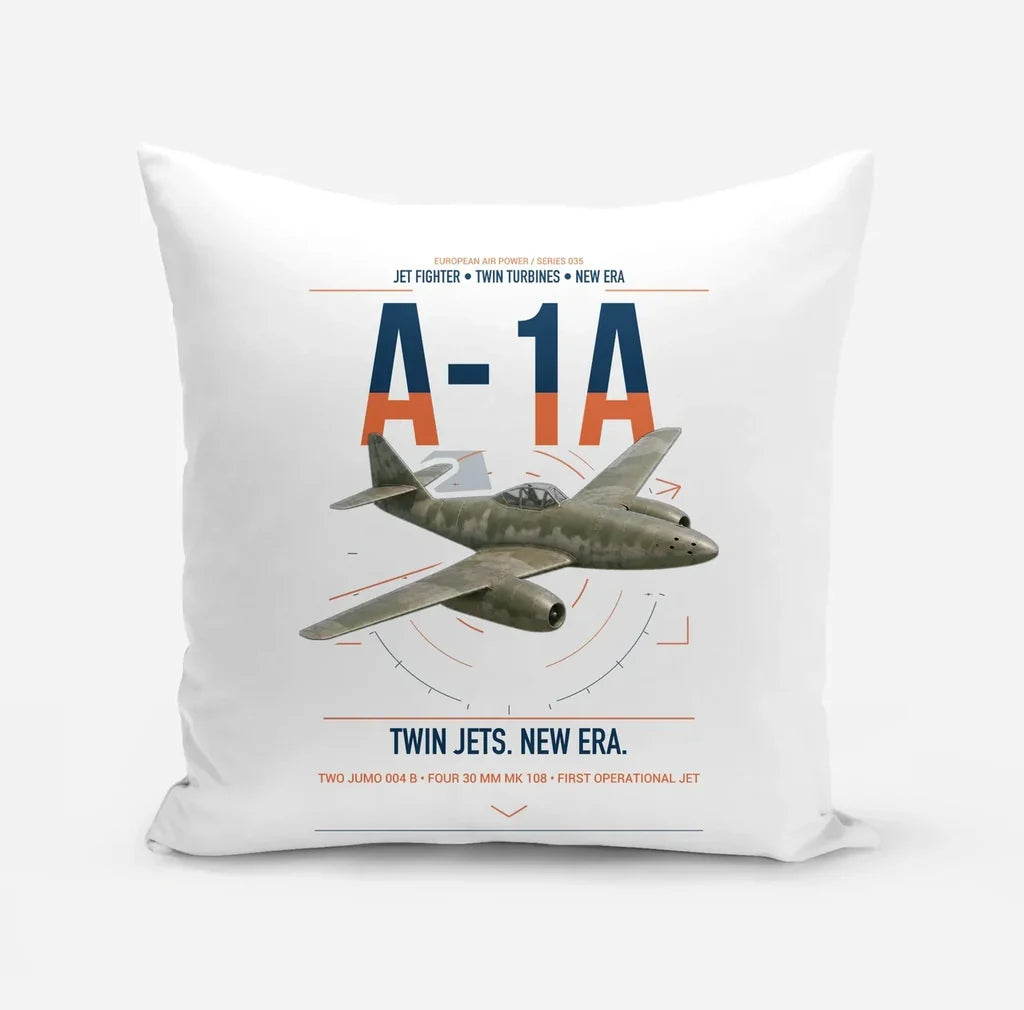 Messerschmitt Me 262A-1a design on white pillow