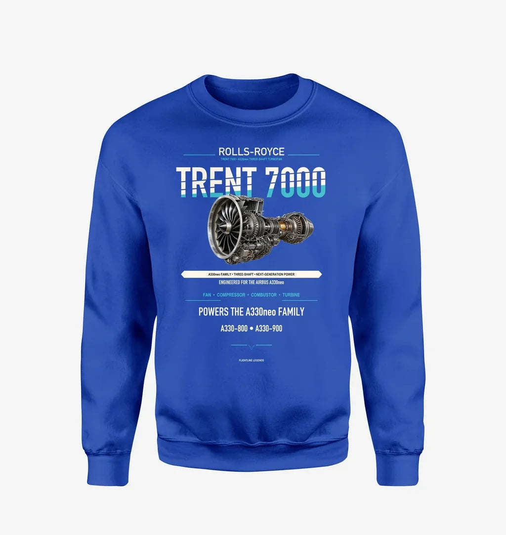 TRENT 7000 design on blue sweatshirt