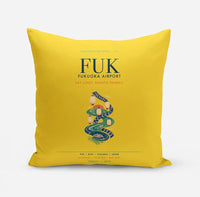 Thumbnail for Fukuoka Airport (FUK) design on yellow pillow