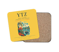 Thumbnail for Billy Bishop Toronto City Airport (YTZ) design on yellow 1 piece coaster