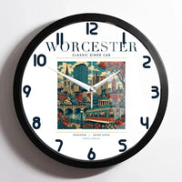 Thumbnail for WORCESTER - Poster - Wall Clock Framed - White