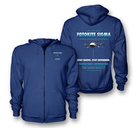 Thumbnail for Fotokite Sigma design on blue zipped hoodie