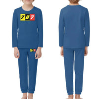 Thumbnail for Flat Colourful 787 children pajamas - Blue