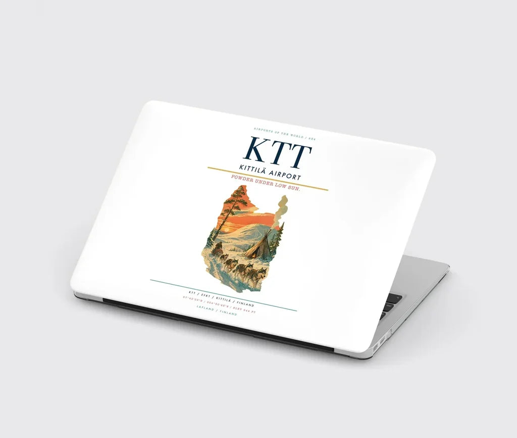 Kittilä Airport (KTT) design on white MacBook case