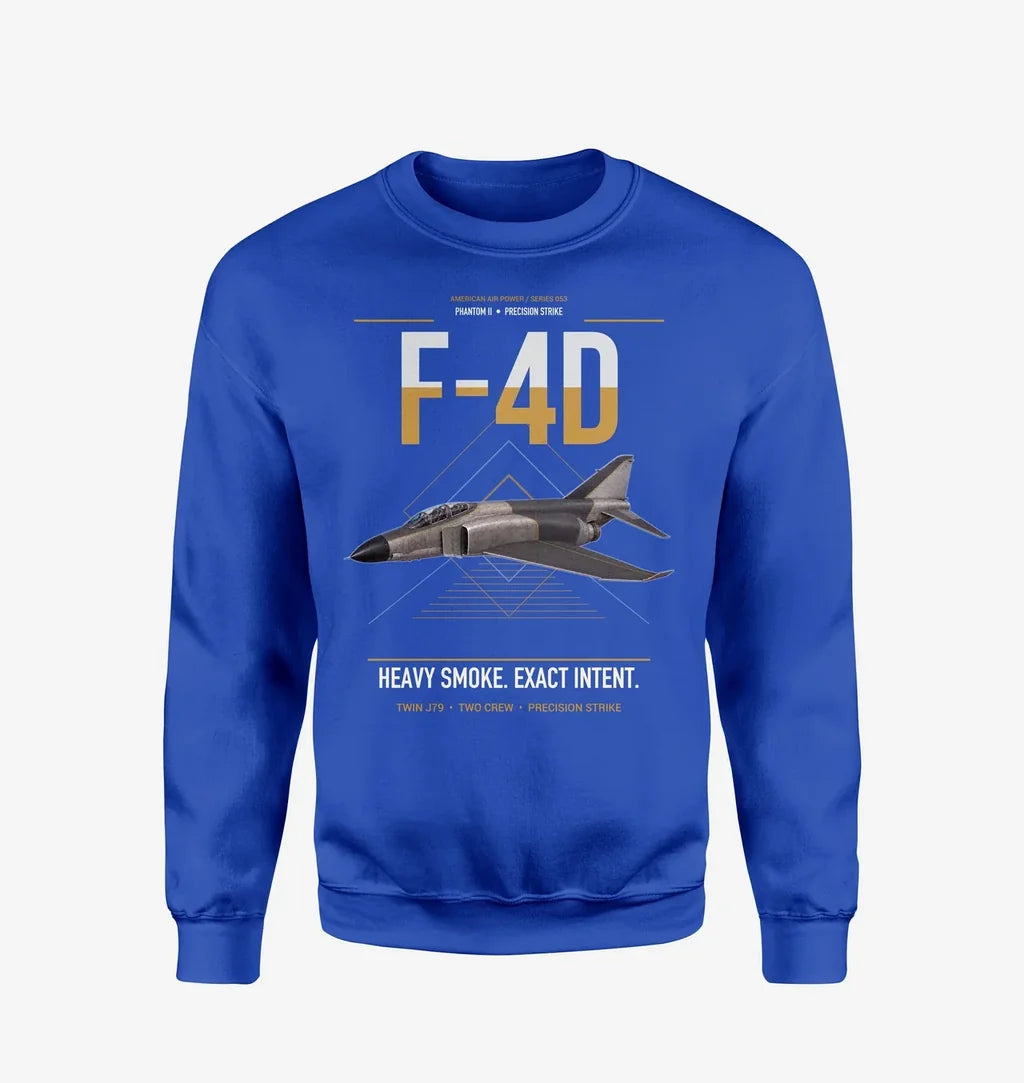 F-4D Phantom II design on blue sweatshirt