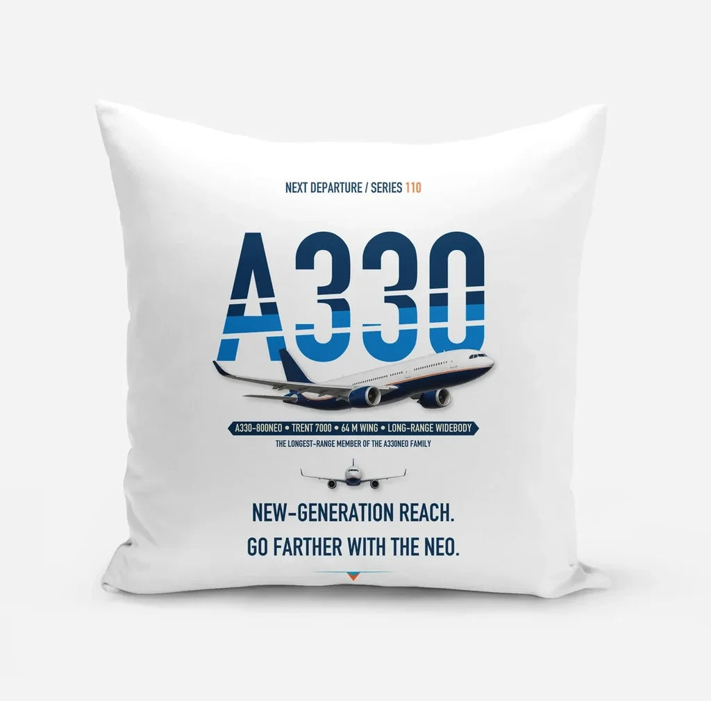 Airbus A330-800neo design on white pillow