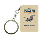 Thumbnail for Boeing CH-47D design on beige designed key chain, double-side print