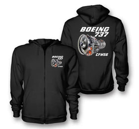 Boeing 737 Engine & CFM56 Zipped Hoodies