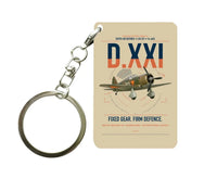 Thumbnail for Fokker D.XXI — Dutch LVA aircraft 221 design on beige designed key chain, double-side print